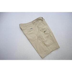 Eddie Bauer Nylon Stretch Tech Cargo Shorts Beige Hiking Camp Mens Size 40